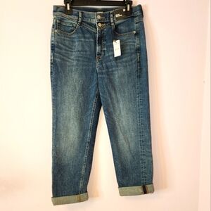 EXPRESS Mom Jean Super High Rise, Dark Wash, size 8R